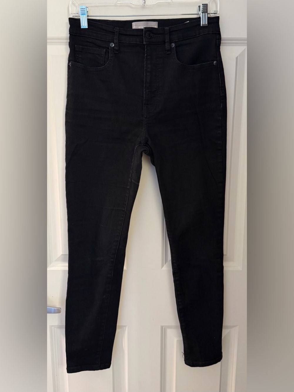 Everlane Stretch High Waisted Ankle Skinny, Black, 29